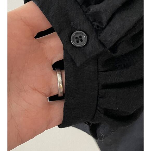 Journal Standard Size F Black Embroidered Peasant Blouse Bohemian Vacation - Picture 8 of 11